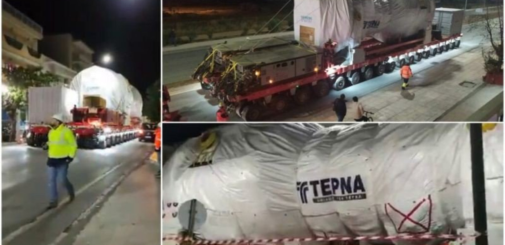 Εντυπωσιακή μεταφορά γεννήτριας αεροστρόβιλου από την Αλεξανδρούπολη προς την Κομοτηνή (βίντεο)