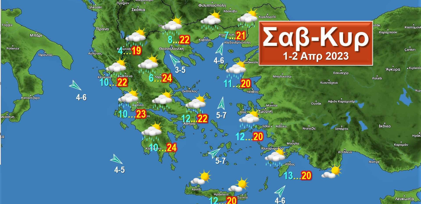 Με υψηλότερες θερμοκρασίες το Σαββατοκύριακο αλλά και διαστήματα συννεφιάς με τοπικές βροχές