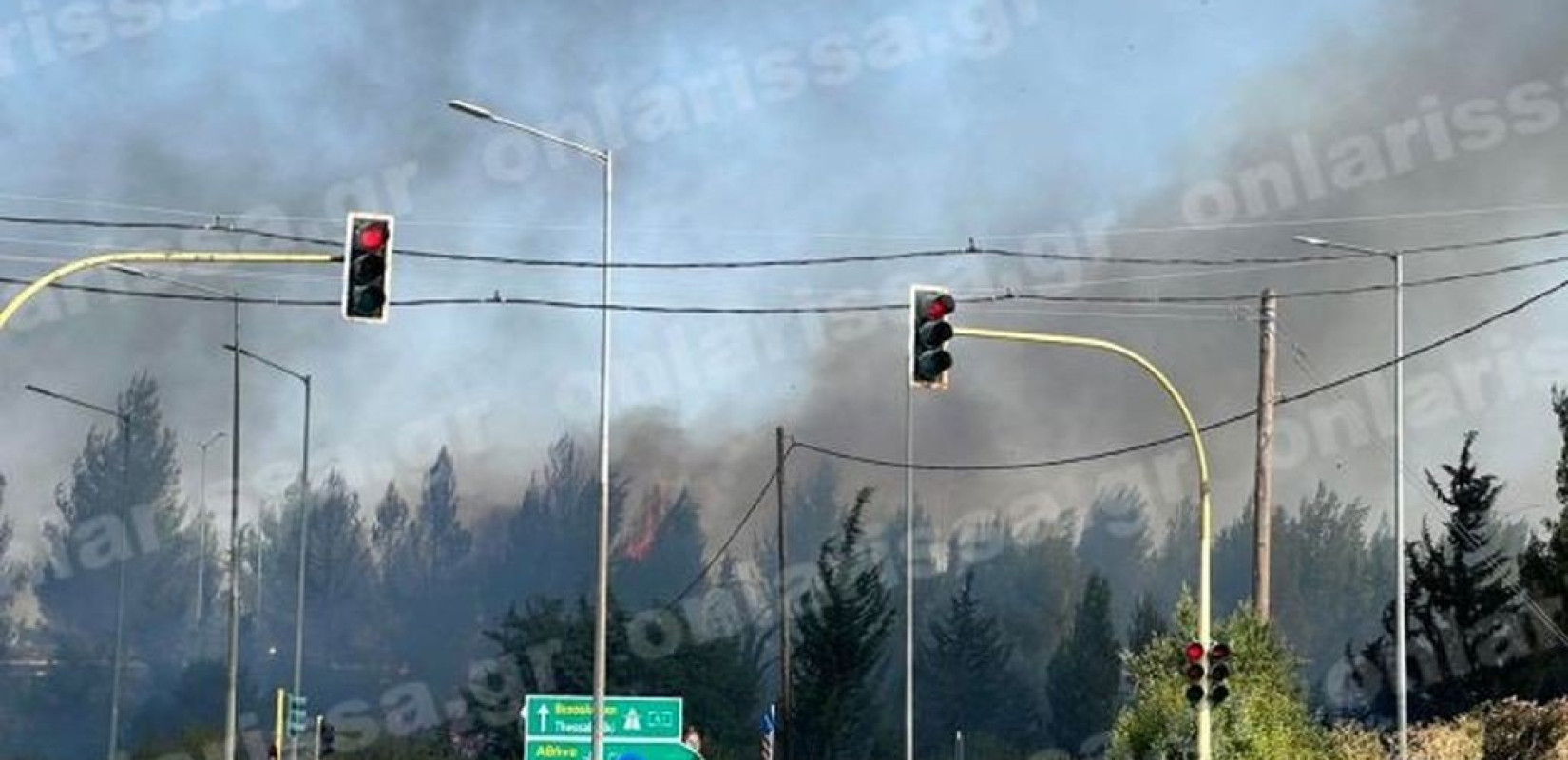 Λάρισα: Υπό πλήρη έλεγχο η φωτιά στον κόμβο Πλατυκάμπου στην Ε.Ο.