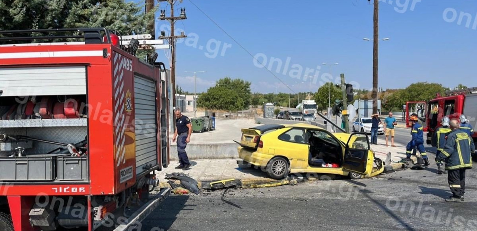 Σοβαρό τροχαίο στη Λάρισα: 59χρονος νοσηλεύεται σε κρίσιμη κατάσταση (φωτ.)