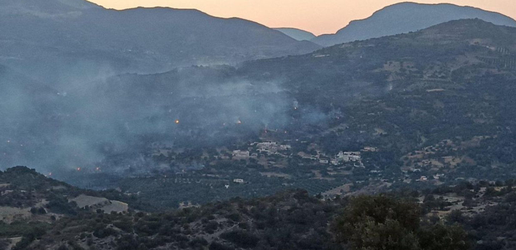 Χωρίς ενεργό μέτωπο η φωτιά στο Ρέθυμνο