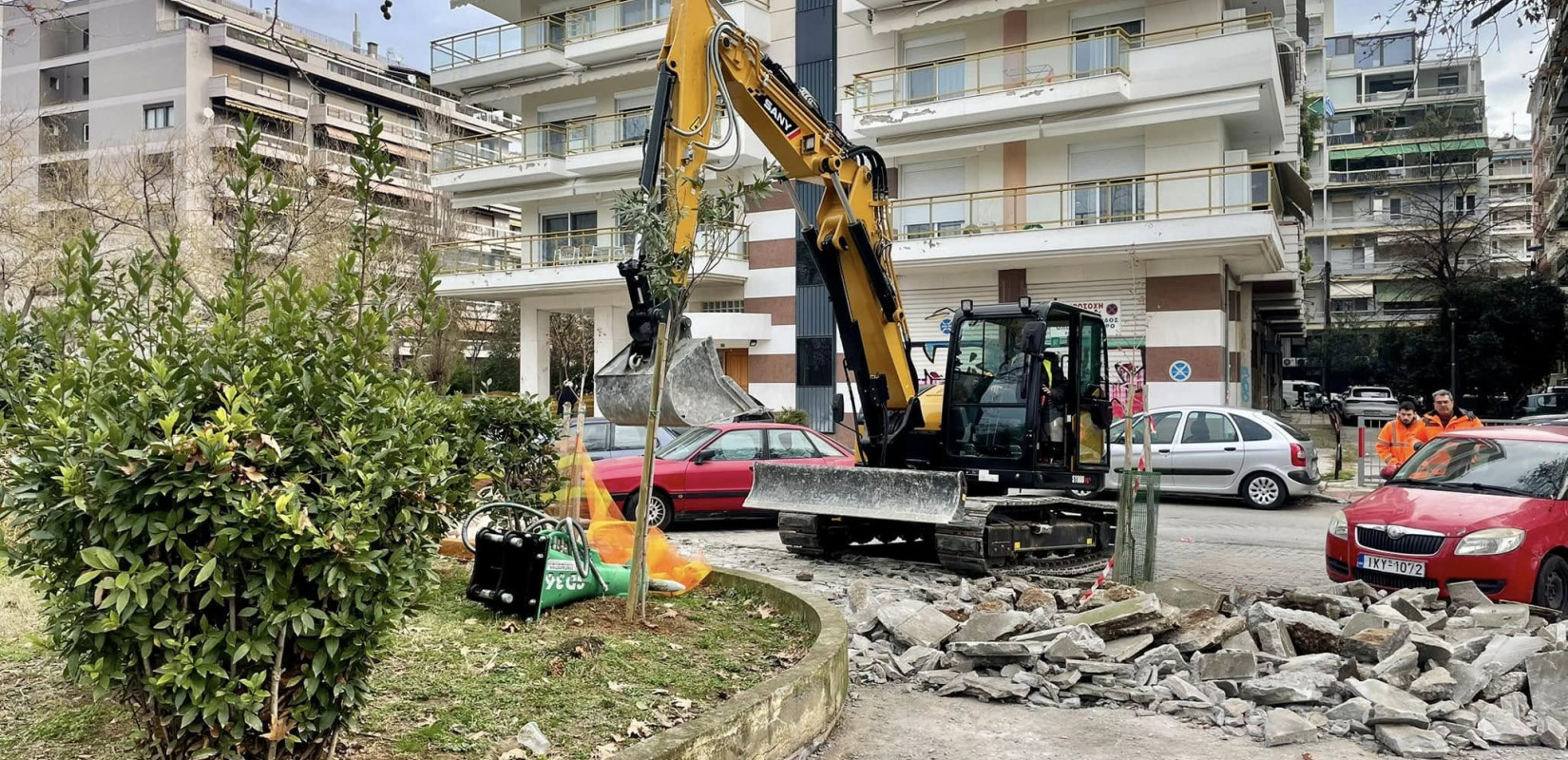 Θεσσαλονίκη: Σε εξέλιξη οι εργασίες ανακατασκευής πεζοδρομίων και ασφαλτόστρωσης
