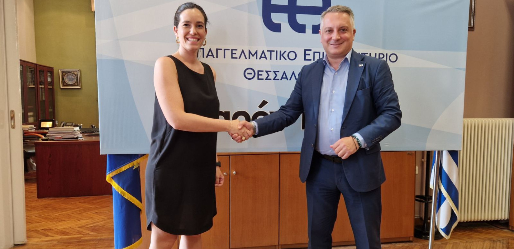 ΕΕΘ: Συνάντηση του Κυριάκου Μερελή με την Μαρία Νεφέλη Χατζηιωαννίδου