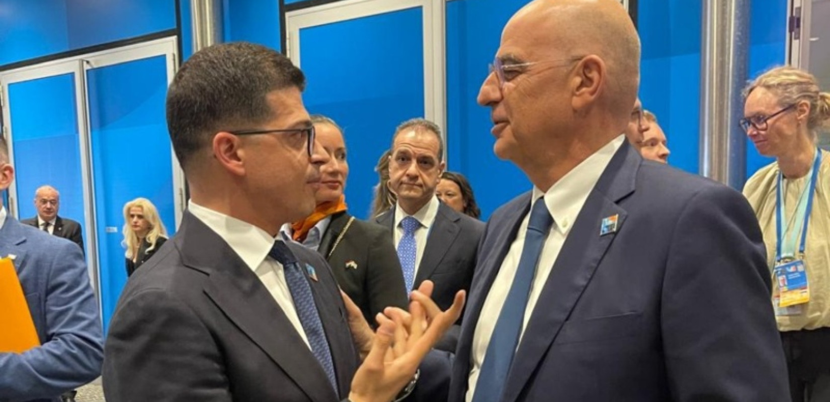 Ο Νίκος Δένδιας στο δείπνο εργασίας των υπουργών Άμυνας του ΝΑΤΟ στη Χάγη