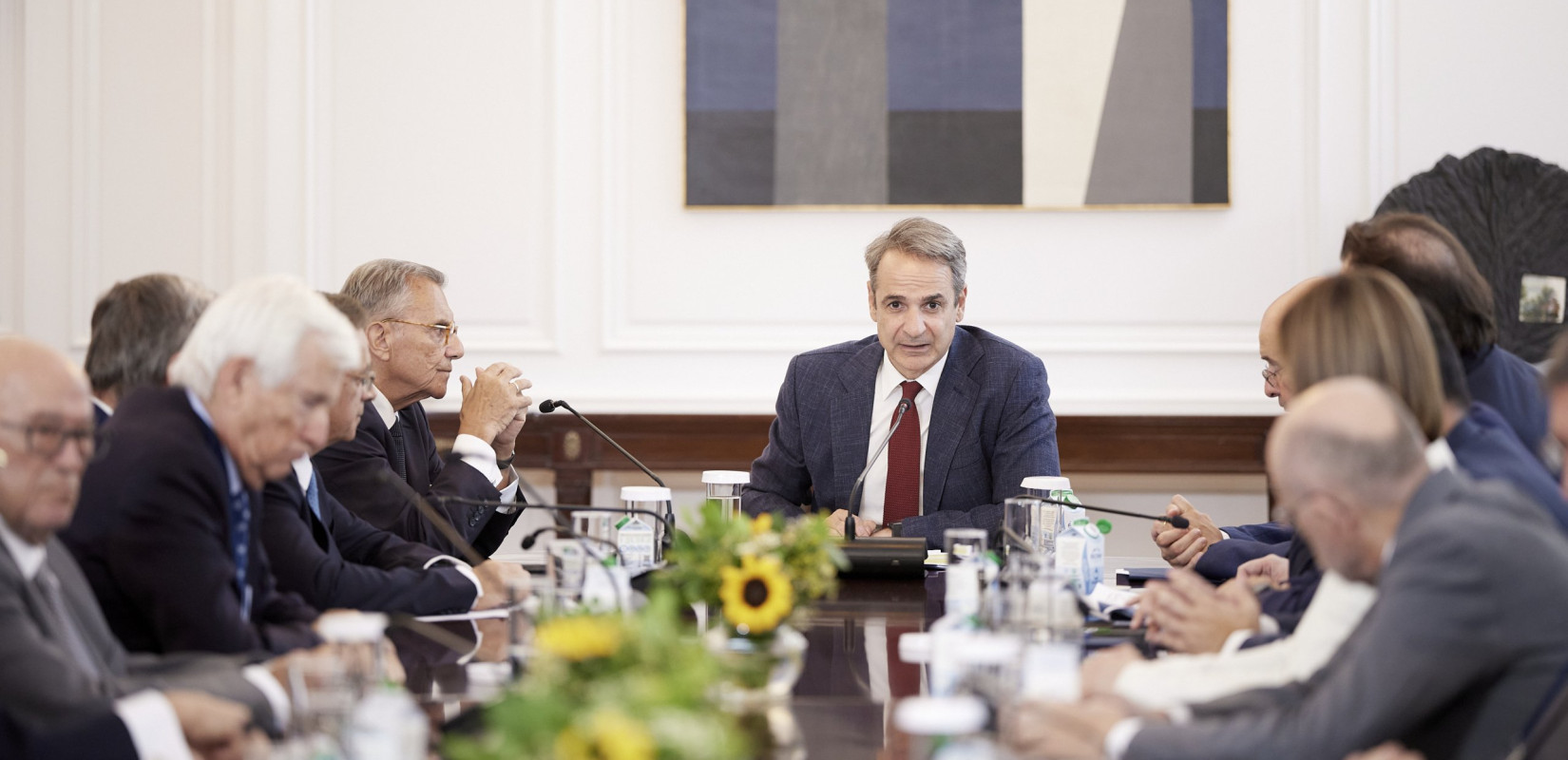 Συνάντηση Κυριάκου Μητσοτάκη με τους επικεφαλής των ιδρυμάτων της «Πρωτοβουλίας '21»