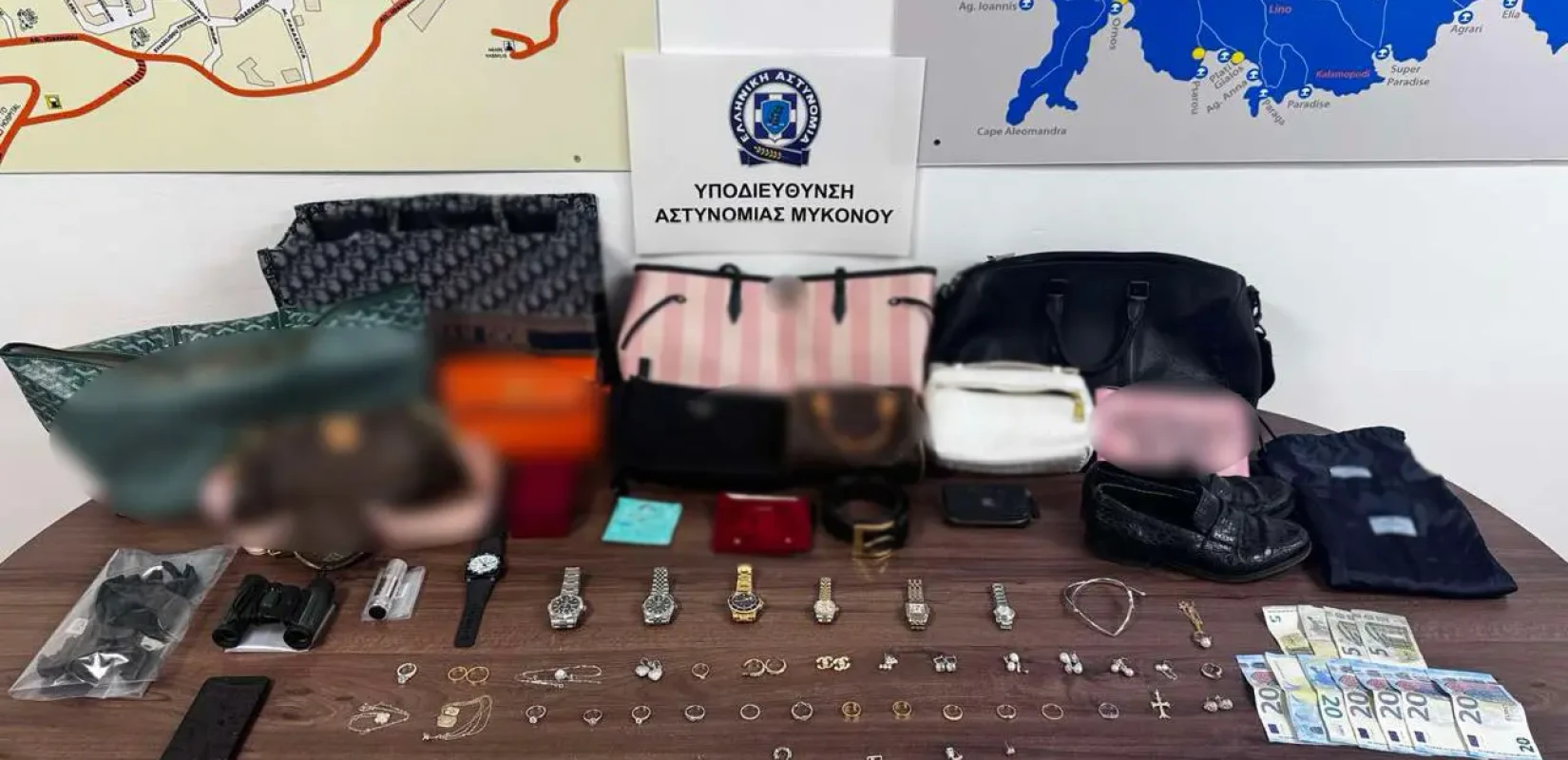 Μύκονος: Οι βέρες και τα χρυσαφικά που έκλεψαν από τον Θεσσαλονικιό επιχειρηματία - 195.000 ευρώ η λεία των δραστών (βίντεο)