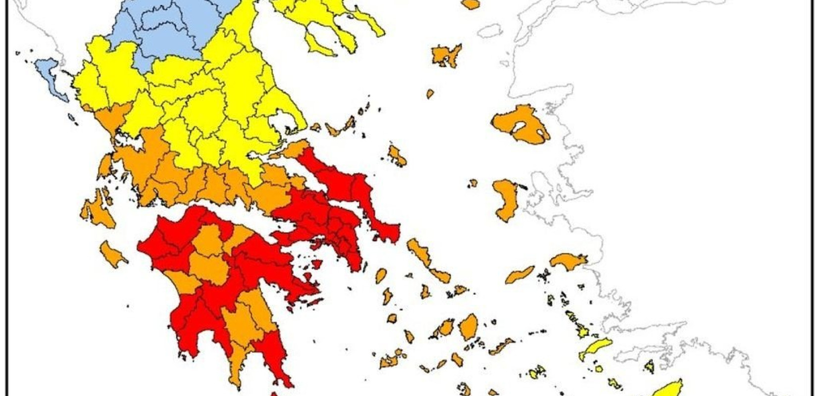 Υψηλός κίνδυνος πυρκαγιάς σήμερα στη βόρεια Ελλάδα