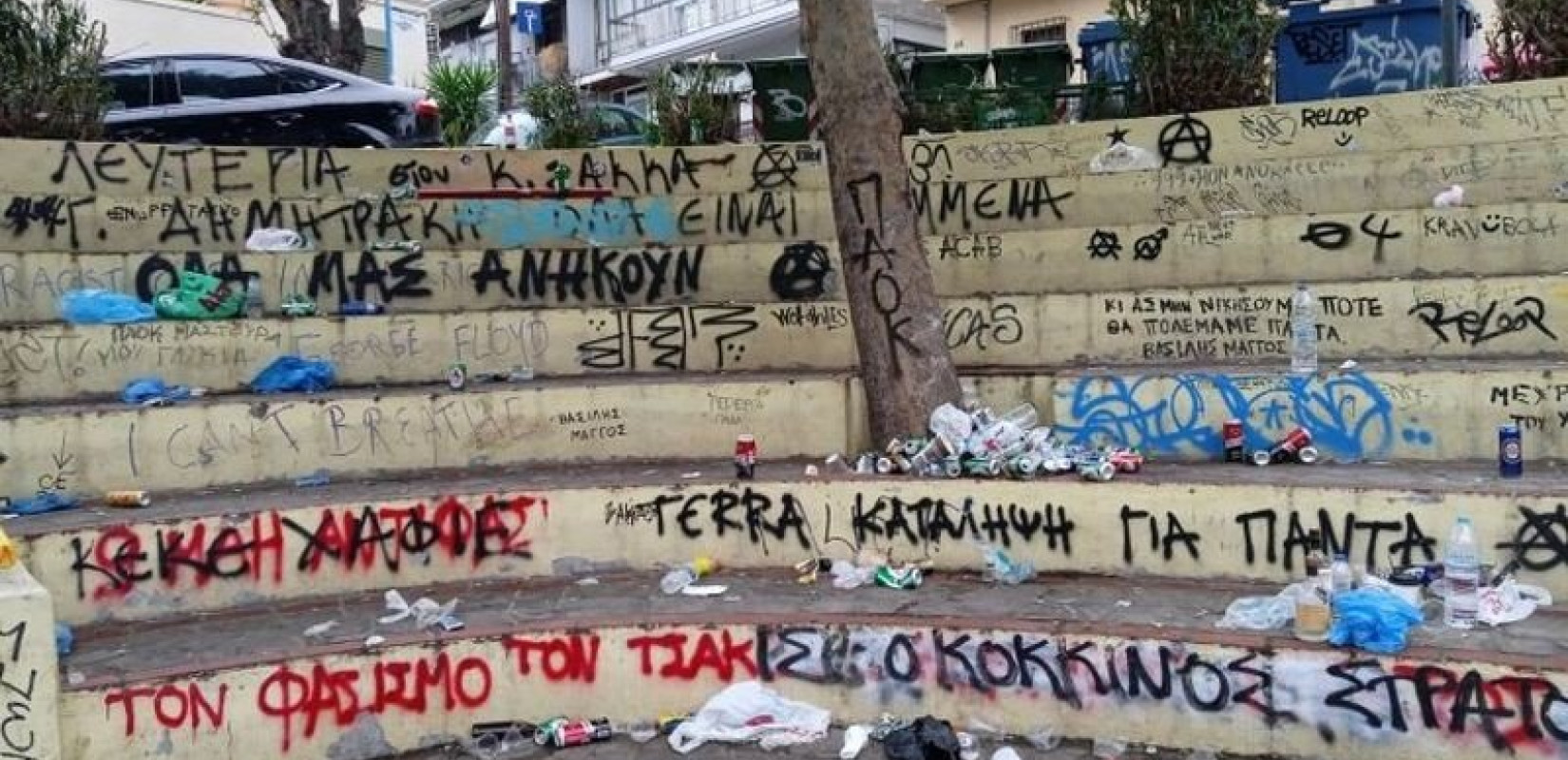 Άνω Πόλη: Απελπισμένοι οι κάτοικοι στην πλατεία Καλλιθέας – «Πίνουν, σπάζουν και ρημάζουν ό,τι υπάρχει μπροστά τους» (Φωτ.)