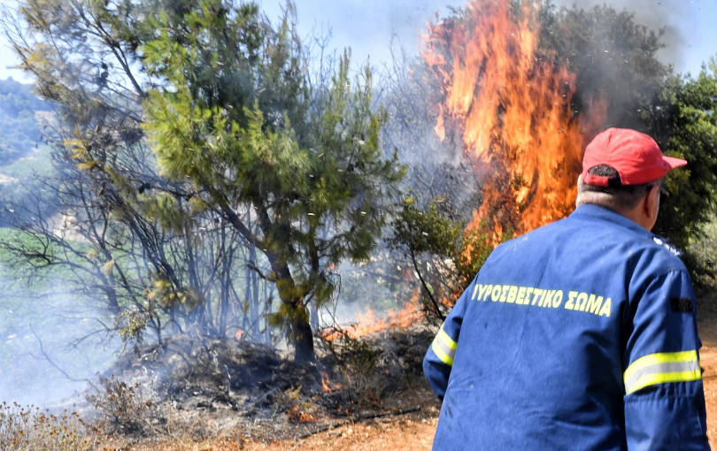 Πυρκαγιά στην Δράμα - Επιχειρούν και εναέρια μέσα